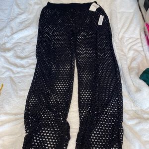 Full length swim coverup pants with holes